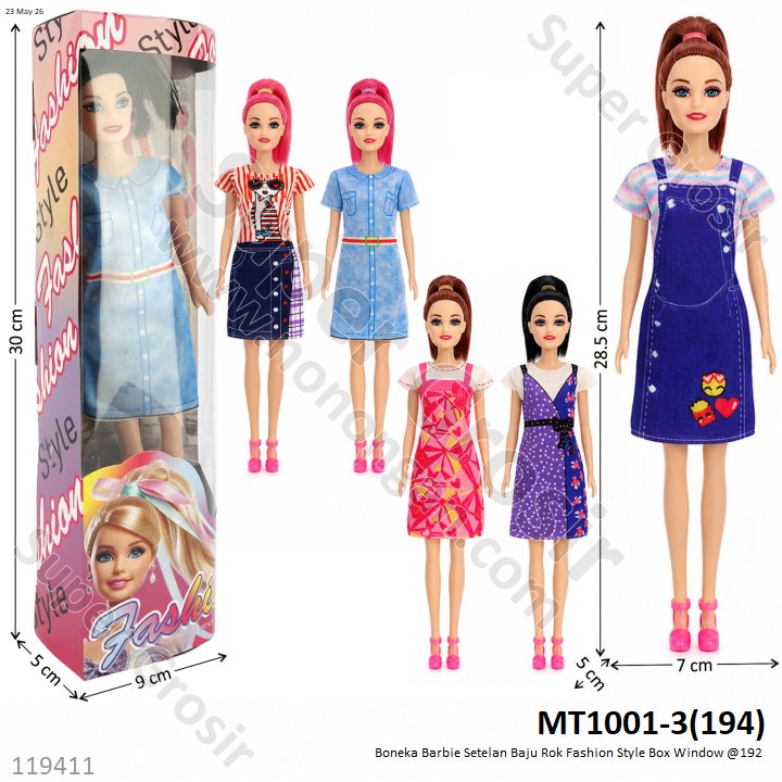 Boneka Barbie Setelan Baju Rok Fashion Style Box Window @192