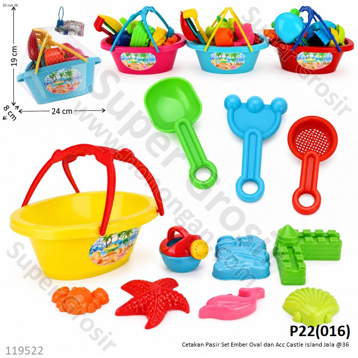 Cetakan Pasir Set Ember Oval dan Acc Castle Island Jala @36