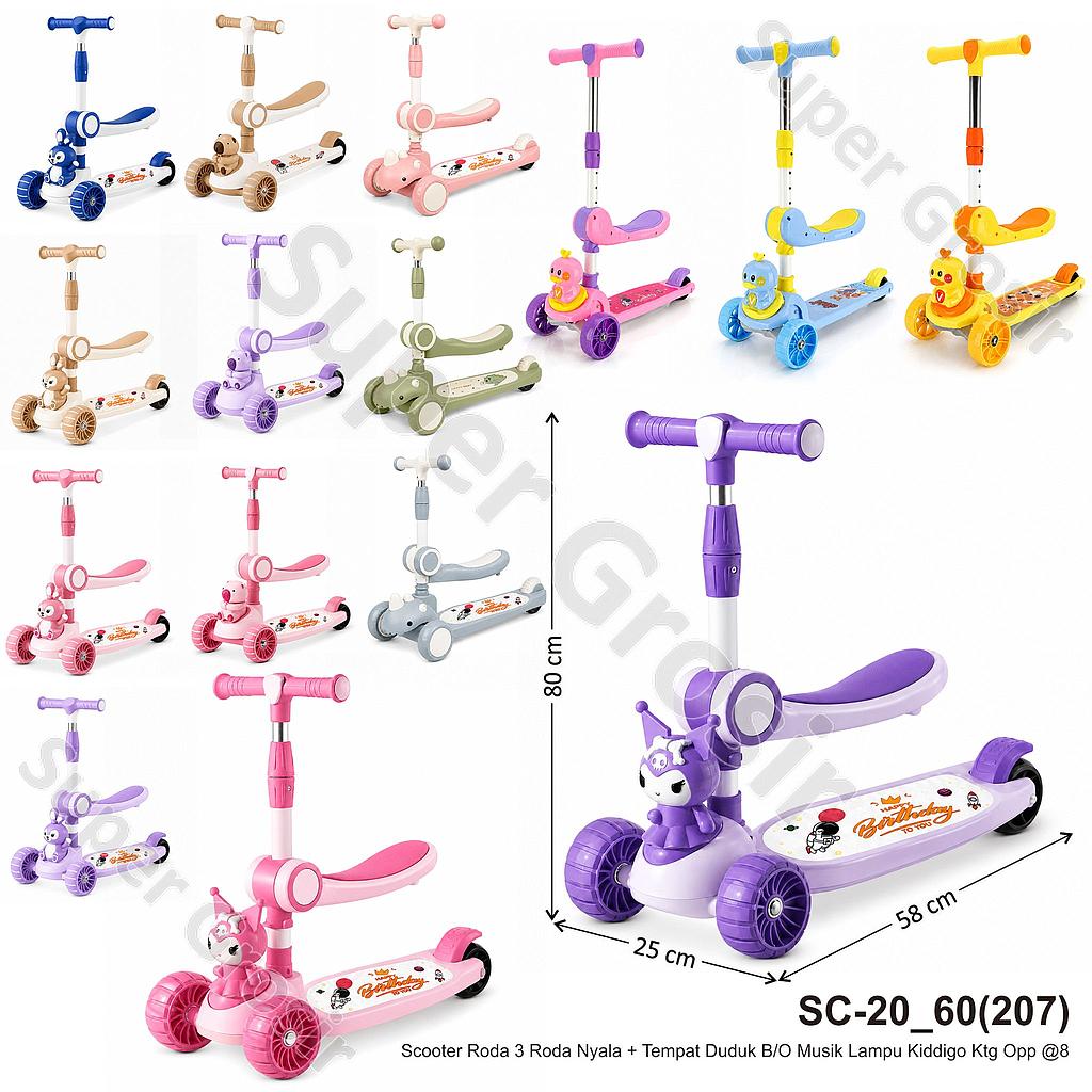 Scooter Roda 3 Roda Nyala + Tempat Duduk B/O Musik Lampu Kiddigo Ktg Opp @8