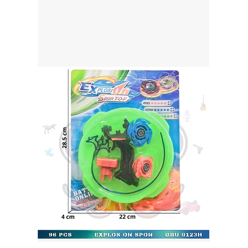 Gangsing Beyblade Set 2 Pcs + Arena Explosion Press @96