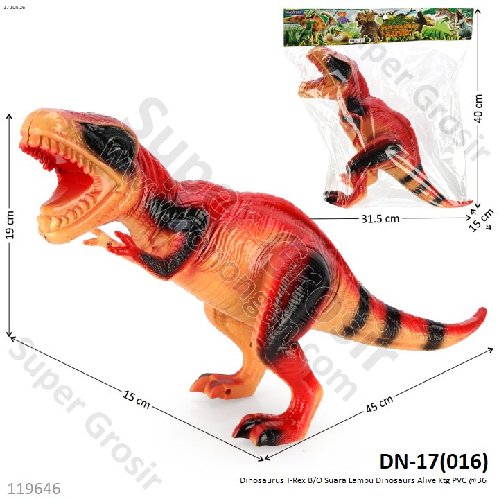 Dinosaurus T-Rex B/O Suara Lampu Dinosaurs Alive Ktg PVC @36