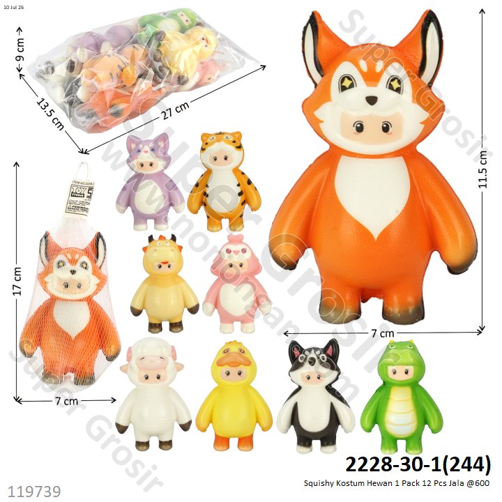 Squishy Kostum Hewan 1 Pack 12 Pcs Jala @600
