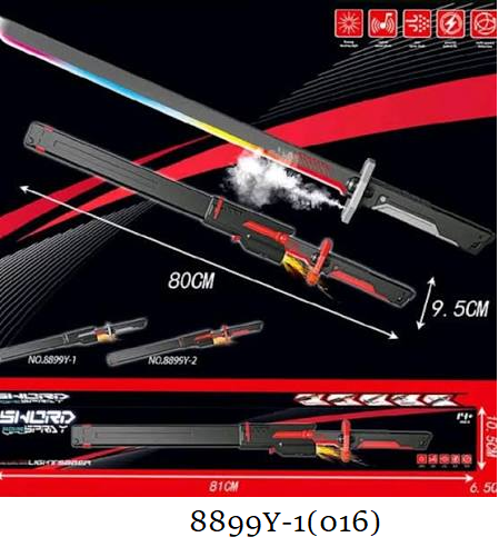 Pedang Charge + Kabel Charge Suara Lampu Percikan Api Asap Sword 8899Y-1 Box @36