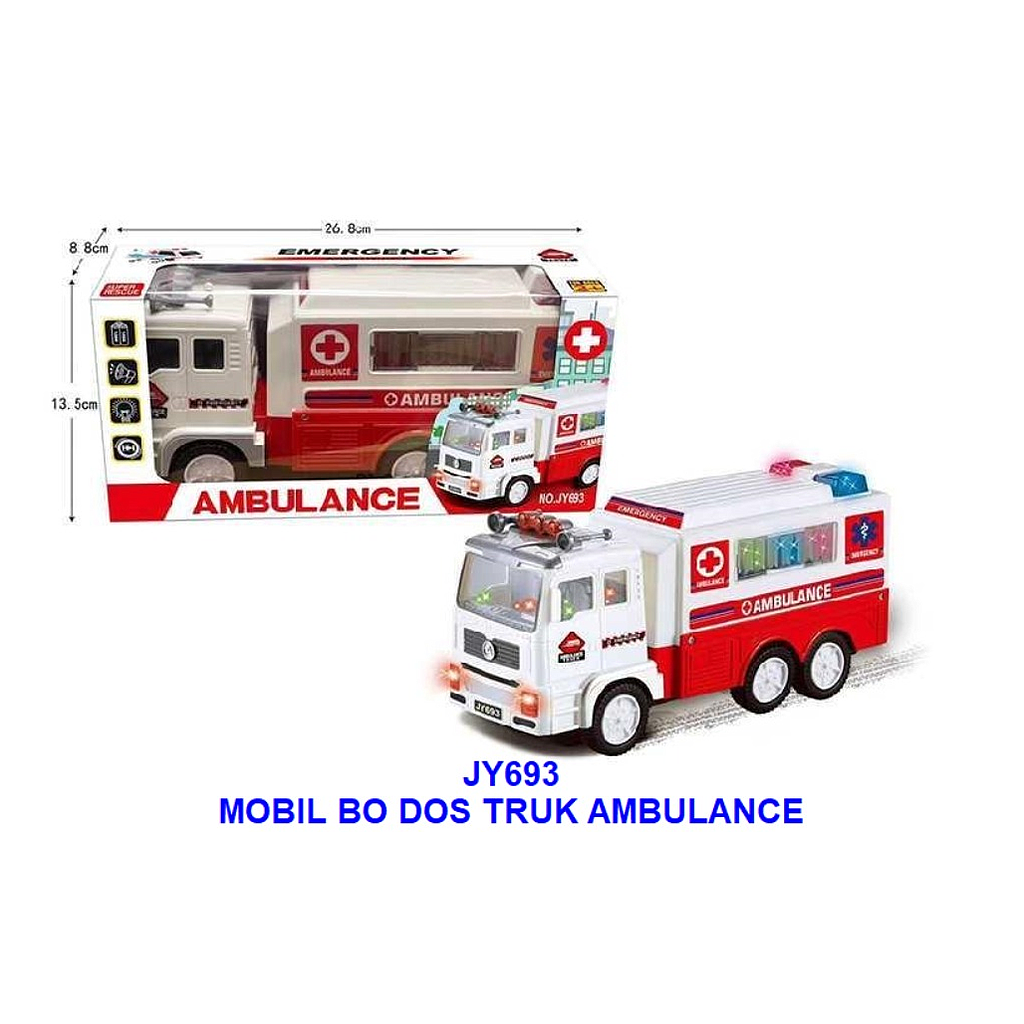 Mobil Ambulance B/O Jalan Suara Sirine Lampu Emergency Ambulance  LSB6730 Box Window @60
