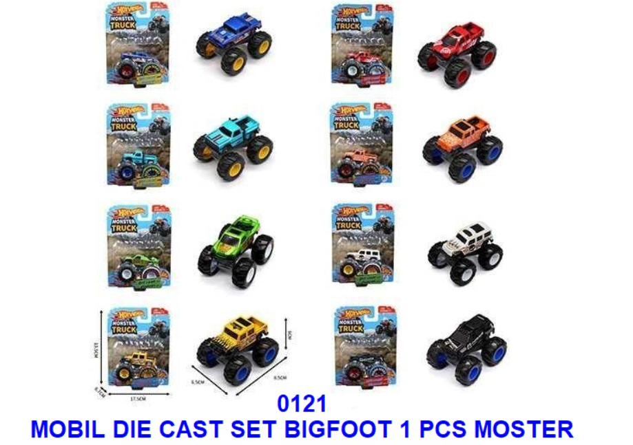Diecast Mobil Jeep Bigfoot F/W Hot Vehicle Monster Truck C2705 1 Inner 144 Pcs Press @288