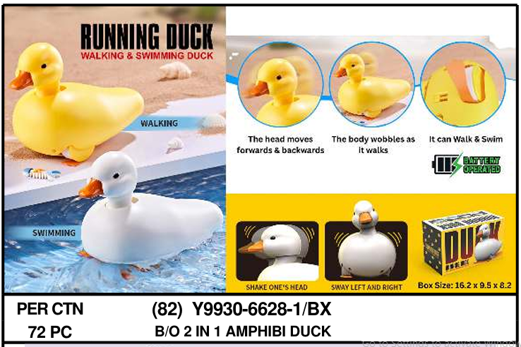 Hewan Bebek Amphibi B/O Jalan / Berenang Running Duck 1 Ikat 2 Pcs 1 Inner 36 Pcs Box @72