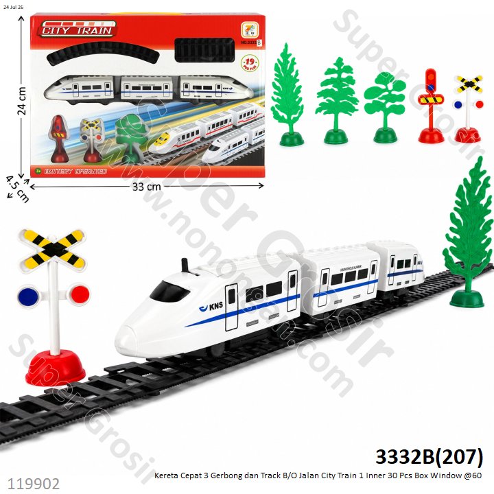 Kereta Cepat 3 Gerbong dan Track B/O Jalan City Train 1 Inner 30 Pcs Box Window @60