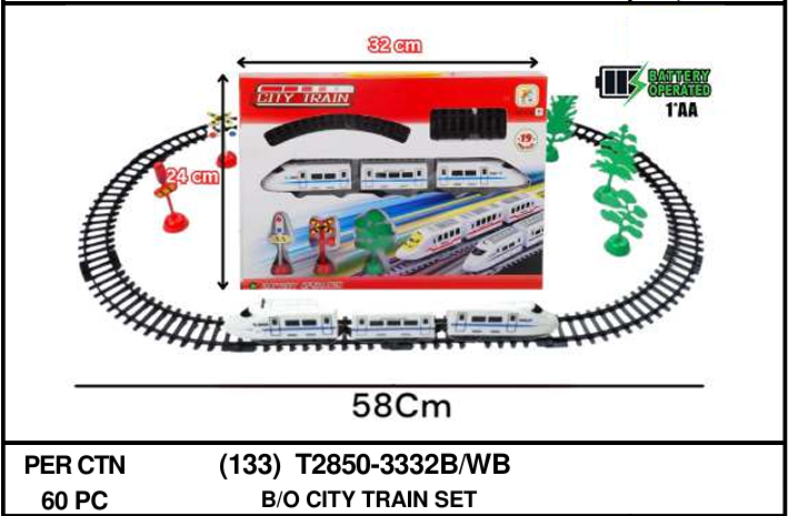 Kereta Cepat 3 Gerbong dan Track B/O Jalan City Train 1 Inner 30 Pcs Box Window @60