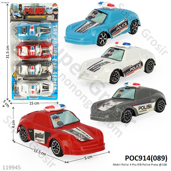 Mobil Polisi 4 Pcs P/B Police Press @108