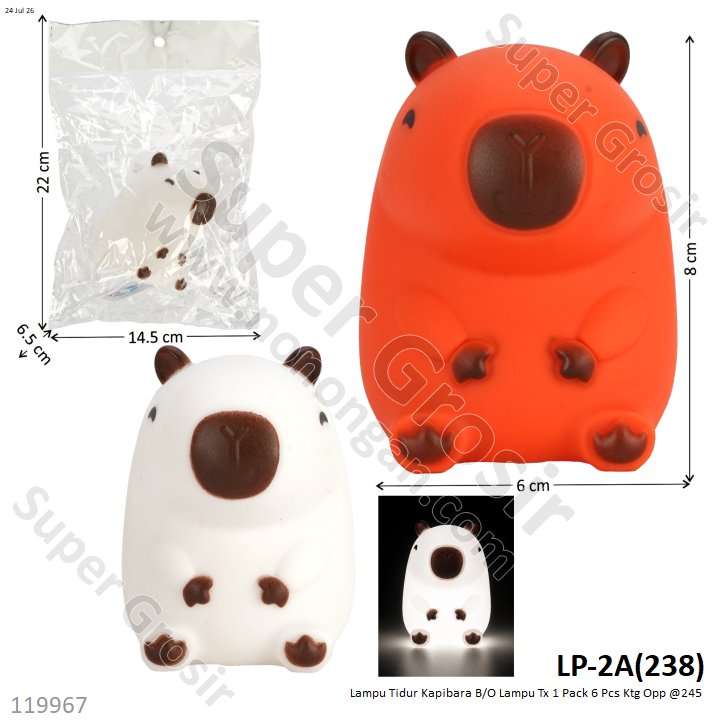 Lampu Tidur Kapibara B/O Lampu Tx 1 Pack 6 Pcs Ktg Opp @245