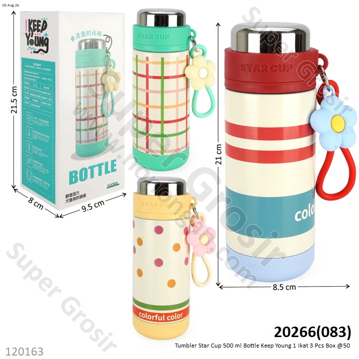Tumbler Star Cup 500 ml Bottle Keep Young 1 Ikat 3 Pcs Box @50