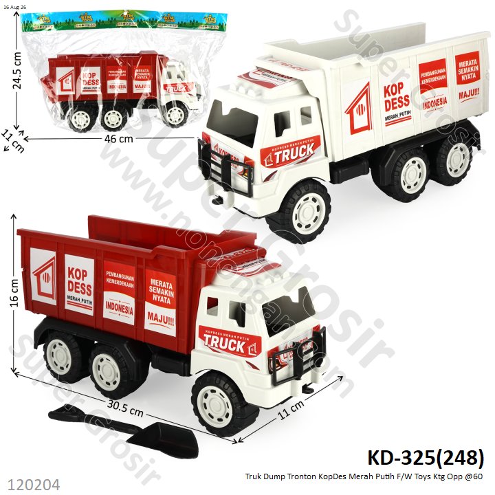Truk Dump Tronton KopDes Merah Putih F/W Toys Ktg Opp @60