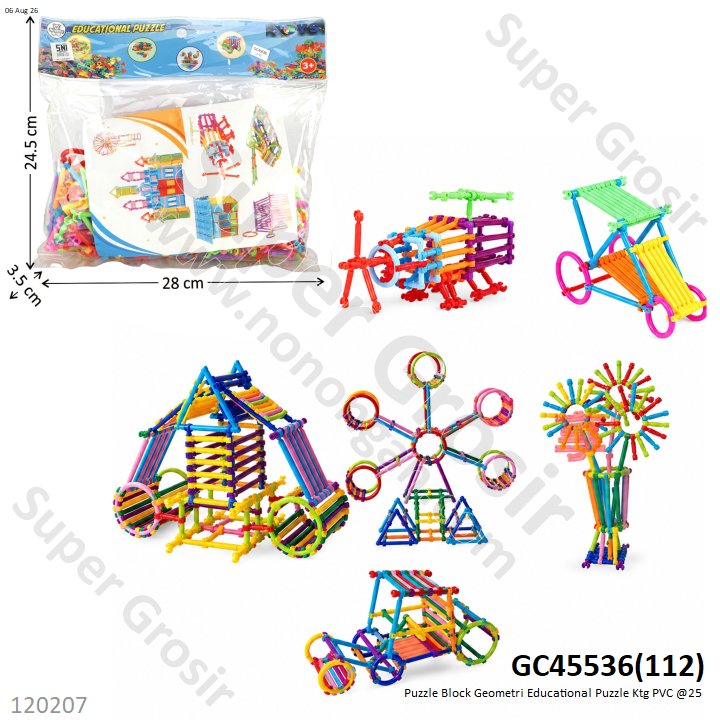 Puzzle Block Geometri Educational Puzzle Ktg PVC @25