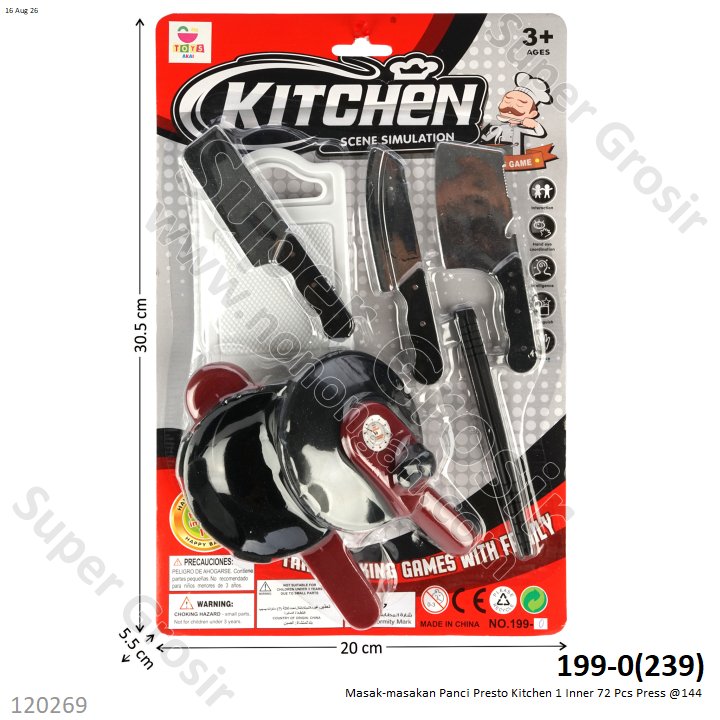 Masak-masakan Panci Presto Kitchen 1 Inner 72 Pcs Press @144