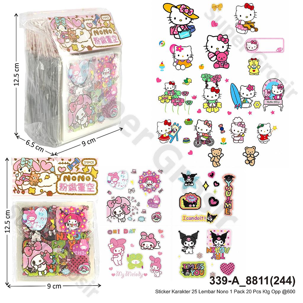 Sticker Karakter 25 Lembar Nono 1 Pack 20 Pcs Ktg Opp @600 