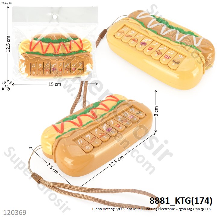 Piano Hotdog B/O Suara Musik Hot Dog Electronic Organ Ktg Opp @216 