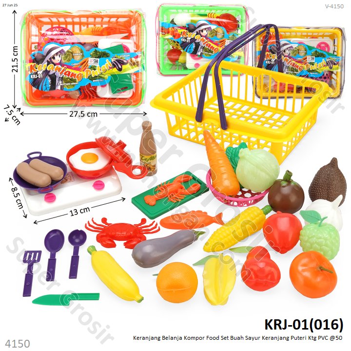 Keranjang Belanja Kompor Food Set Buah Sayur Keranjang Puteri Ktg PVC @50