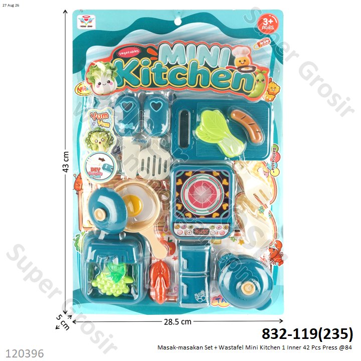 Masak-masakan Set + Wastafel Mini Kitchen 1 Inner 42 Pcs Press @84