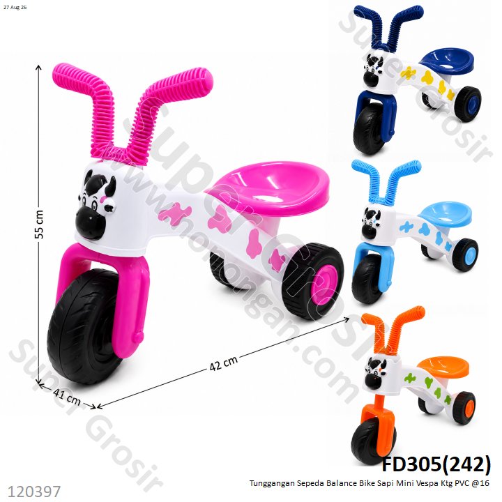 Tunggangan Sepeda Balance Bike Sapi Mini Vespa Ktg PVC @16