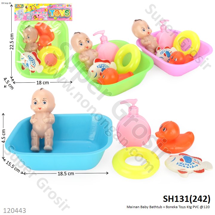 Mainan Baby Bathtub + Boneka Toys Ktg PVC @120