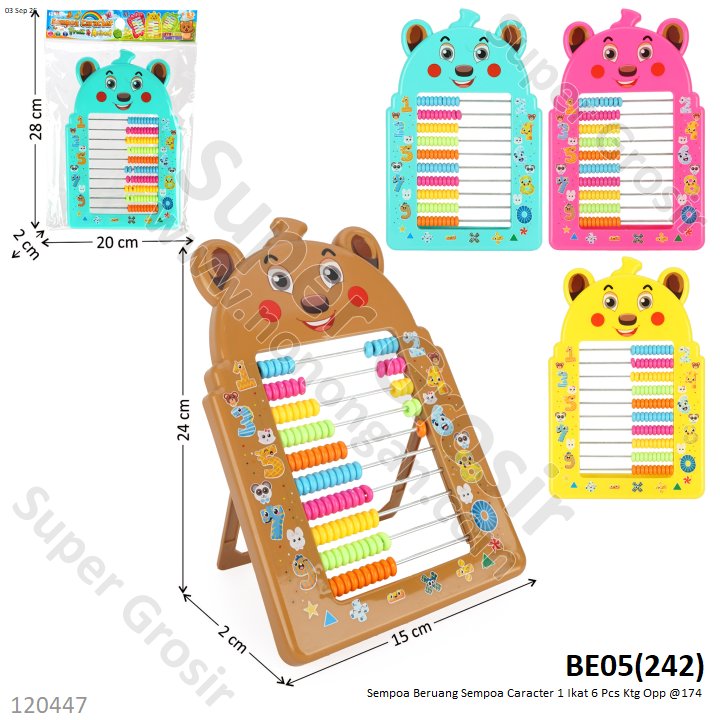 Sempoa Beruang Sempoa Caracter 1 Ikat 6 Pcs Ktg Opp @174