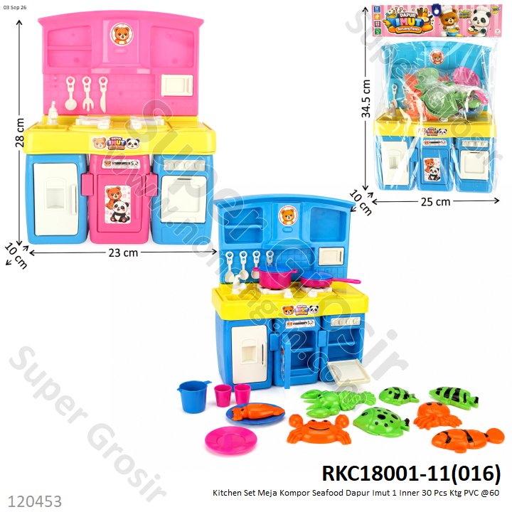 Kitchen Set Meja Kompor Seafood Dapur Imut 1 Inner 30 Pcs Ktg PVC @60