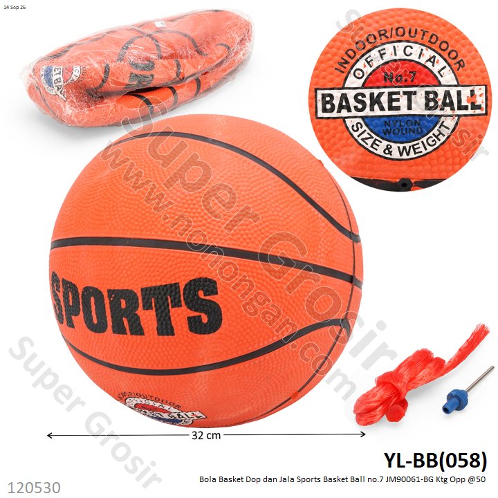 Bola Basket Dop dan Jala Sports Basket Ball no.7 JM90061-BG Ktg Opp @50