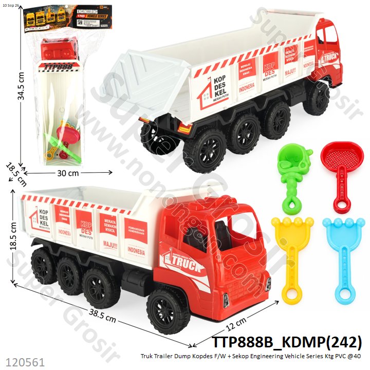 Truk Trailer Dump Kopdes F/W + Sekop Engineering Vehicle Series Ktg PVC @40