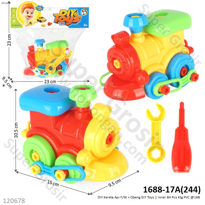 DIY Kereta Api F/W + Obeng DIY Toys 1 Inner 84 Pcs Ktg PVC @168