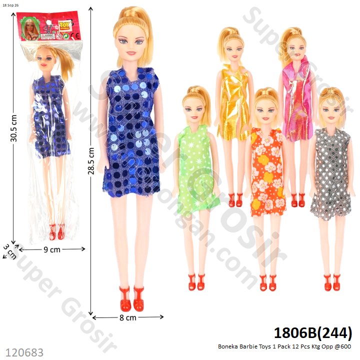 Boneka Barbie Toys 1 Pack 12 Pcs Ktg Opp @600