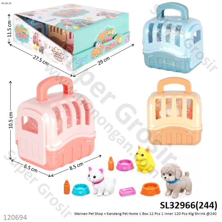 Mainan Pet Shop + Kandang Pet Home 1 Box 12 Pcs 1 Inner 120 Pcs Ktg Shrink @240