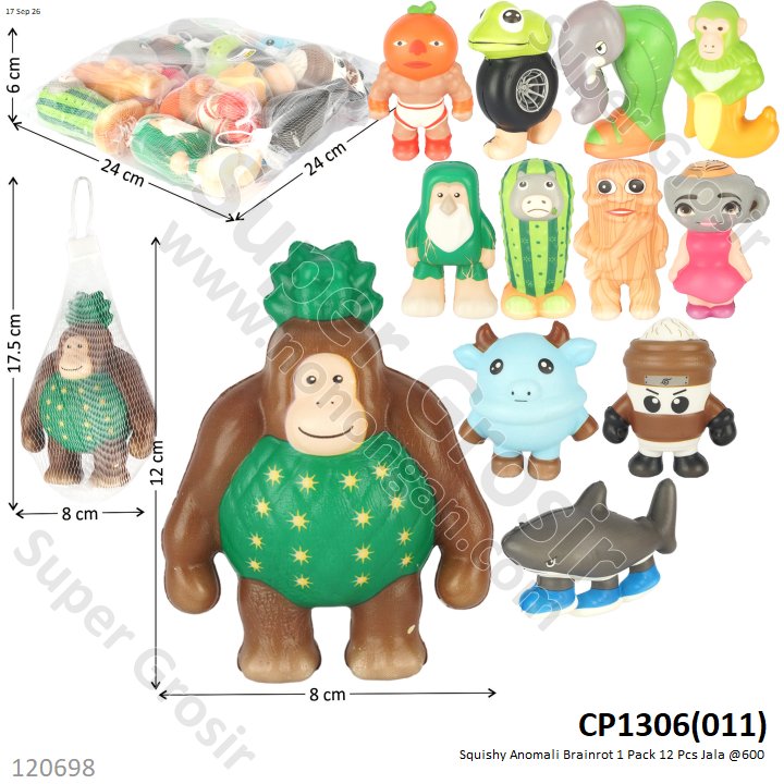 Squishy Anomali Brainrot 1 Pack 12 Pcs Jala @600