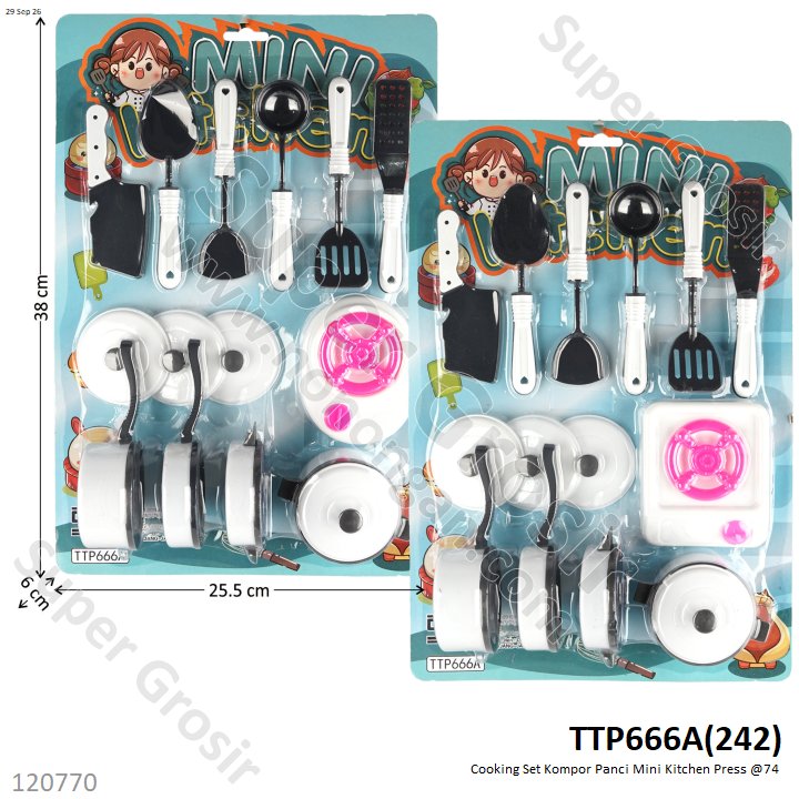 Cooking Set Kompor Panci Mini Kitchen Press @74