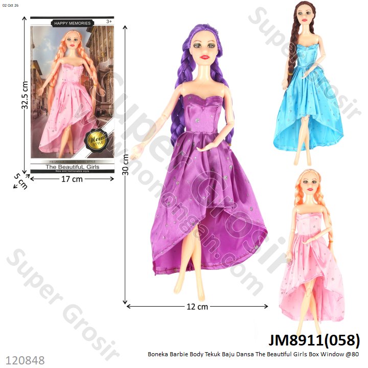 Boneka Barbie Body Tekuk Baju Dansa The Beautiful Girls Box Window @80