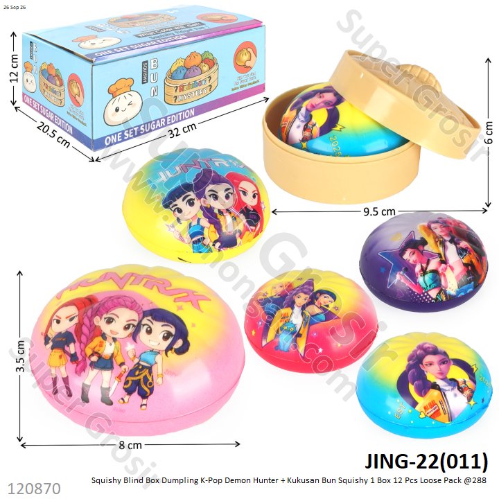 Squishy Blind Box Dumpling K-Pop Demon Hunter + Kukusan Bun Squishy 1 Box 12 Pcs Loose Pack @288