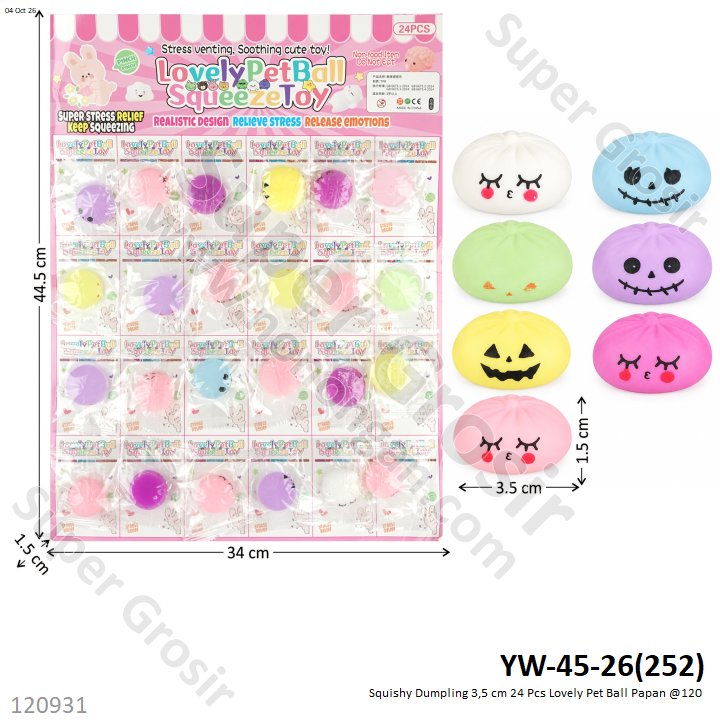 Squishy Dumpling 3,5 cm 24 Pcs Lovely Pet Ball Papan @120