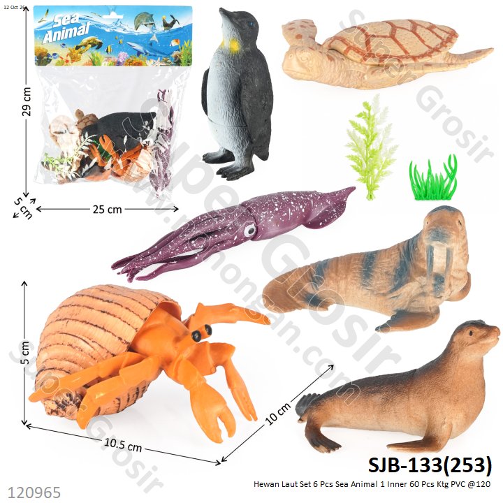 Hewan Laut Set 6 Pcs Sea Animal 1 Inner 60 Pcs Ktg PVC @120