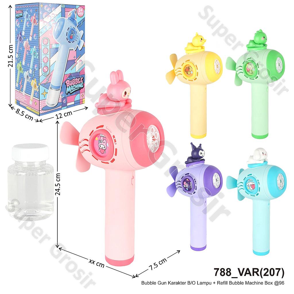 Bubble Gun Karakter B/O Lampu + Refill Bubble  Machine Box @96