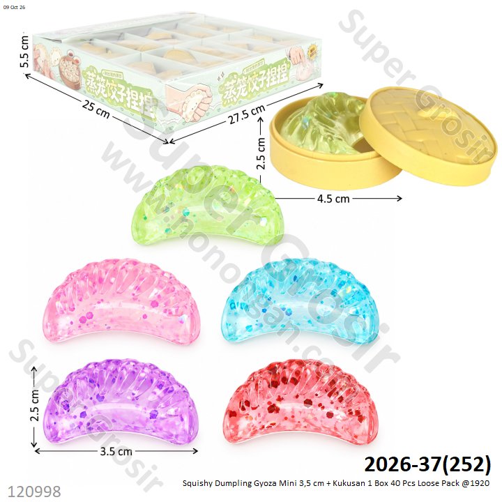Squishy Dumpling Gyoza Mini 3,5 cm + Kukusan 1 Box 40 Pcs Loose Pack @1920