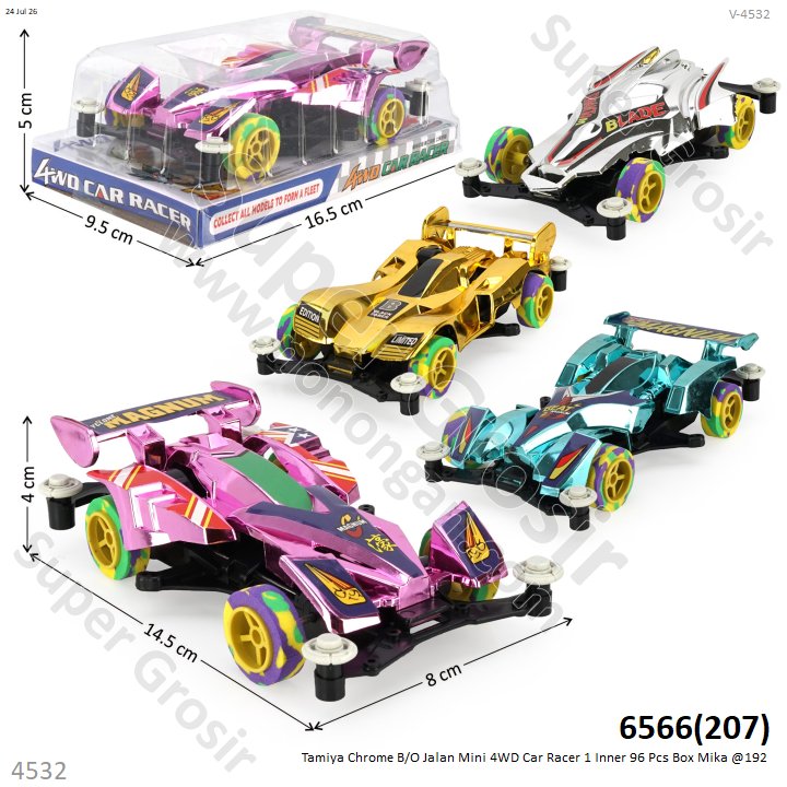 Tamiya Chrome B/O Jalan Mini 4WD Car Racer 1 Inner 96 Pcs Box Mika @192