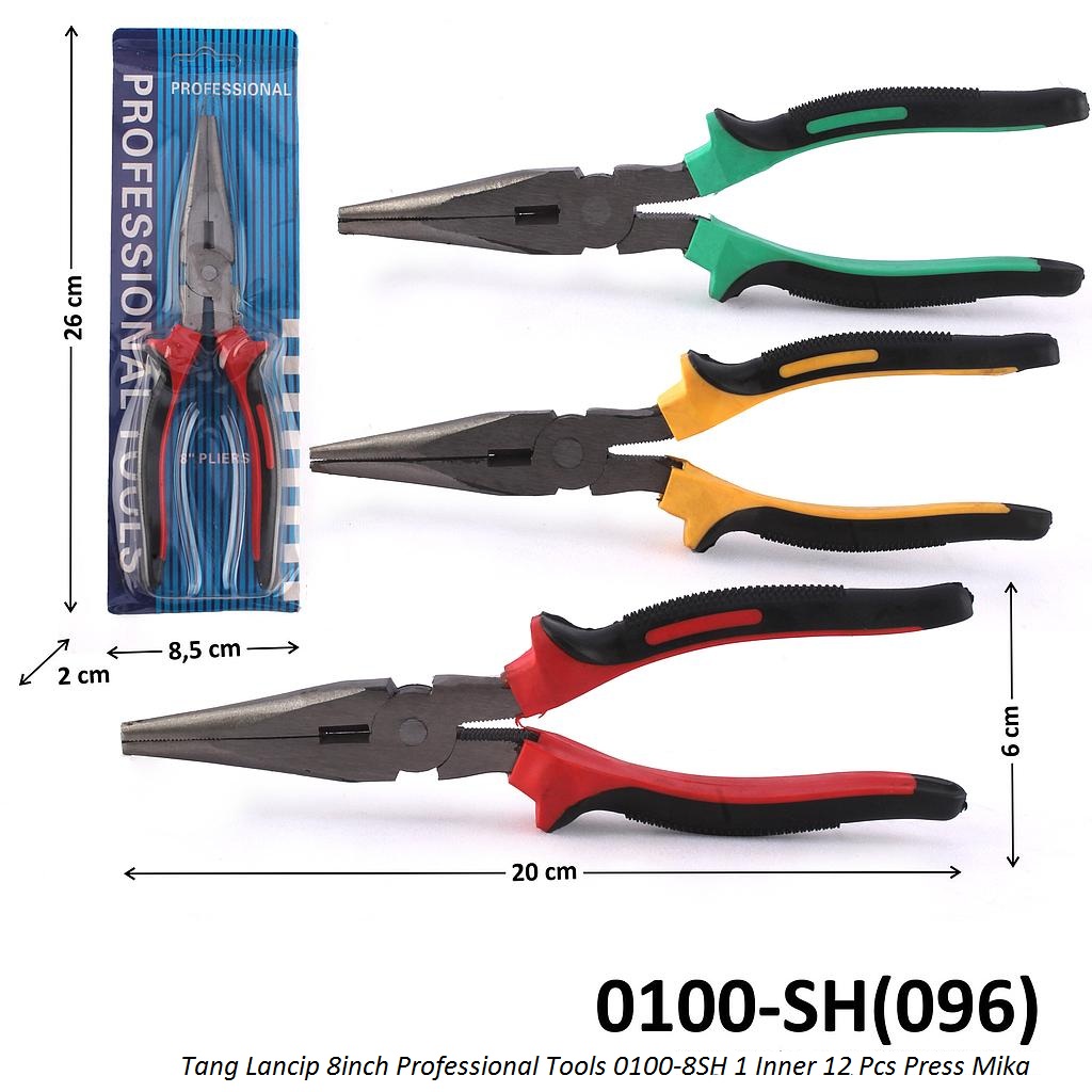 Tang Lancip 8inch Professional Tools 0100-8SH 1 Inner 12 Pcs Press Mika @60