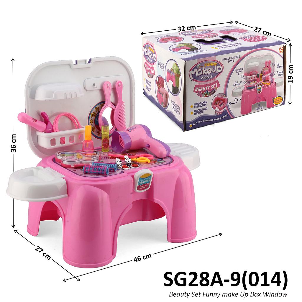 Meja Rias Koper 2 in 1 Kursi + Perlengkapan Make Up Funny Make Up Chair Box @12