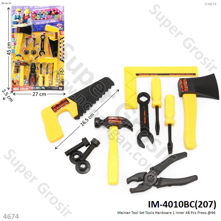 Mainan Tool Set Tools Hardware 1 Inner 48 Pcs Press @96