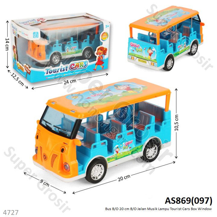 Bus B/O Jalan Musik Lampu Tourist Cars Box Window