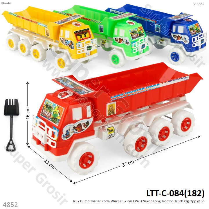 Truk Dump 8 Roda Besar Warna 37 cm F/W + Sekop Long Tronton Truck Ktg Opp @35