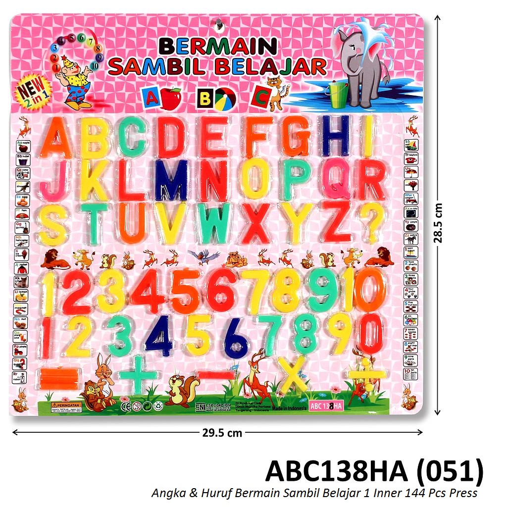 Block Angka &amp; Huruf Bermain Sambil Belajar 1 Inner 144 Pcs Press @288