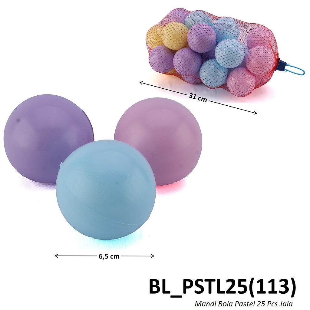 Mandi Bola Pastel 25 Pcs Jala @108