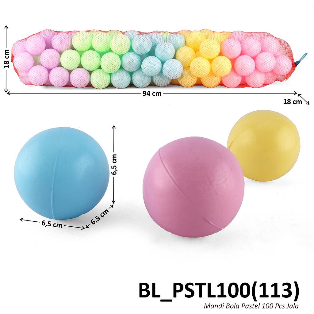 Mandi Bola Pastel 100 Pcs Jala @27