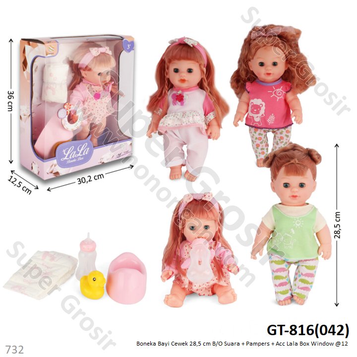 Boneka Bayi B/O Suara + Popok dan Acc Lala Box Window @12