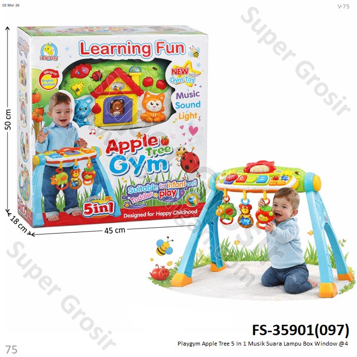 Playgym Apple Tree 5 In 1 Musik Suara Lampu Box Window @4
